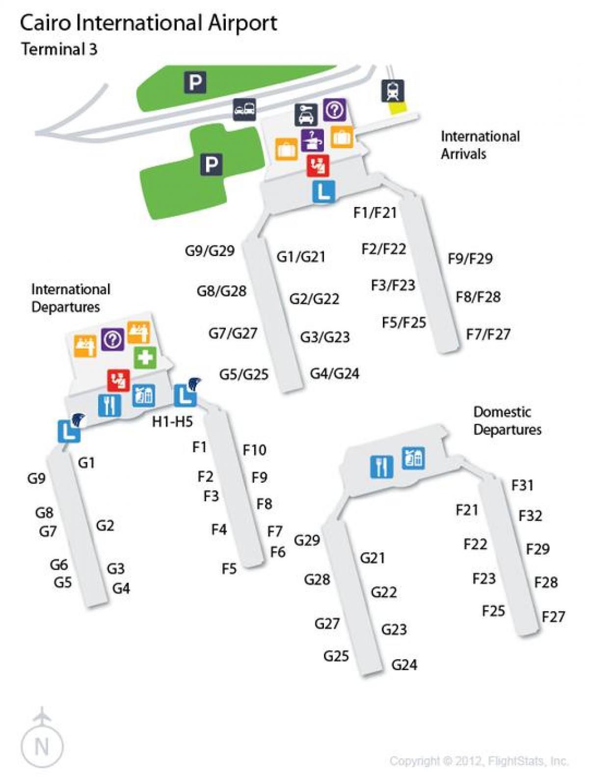 Zemljevid kairu letališki terminal