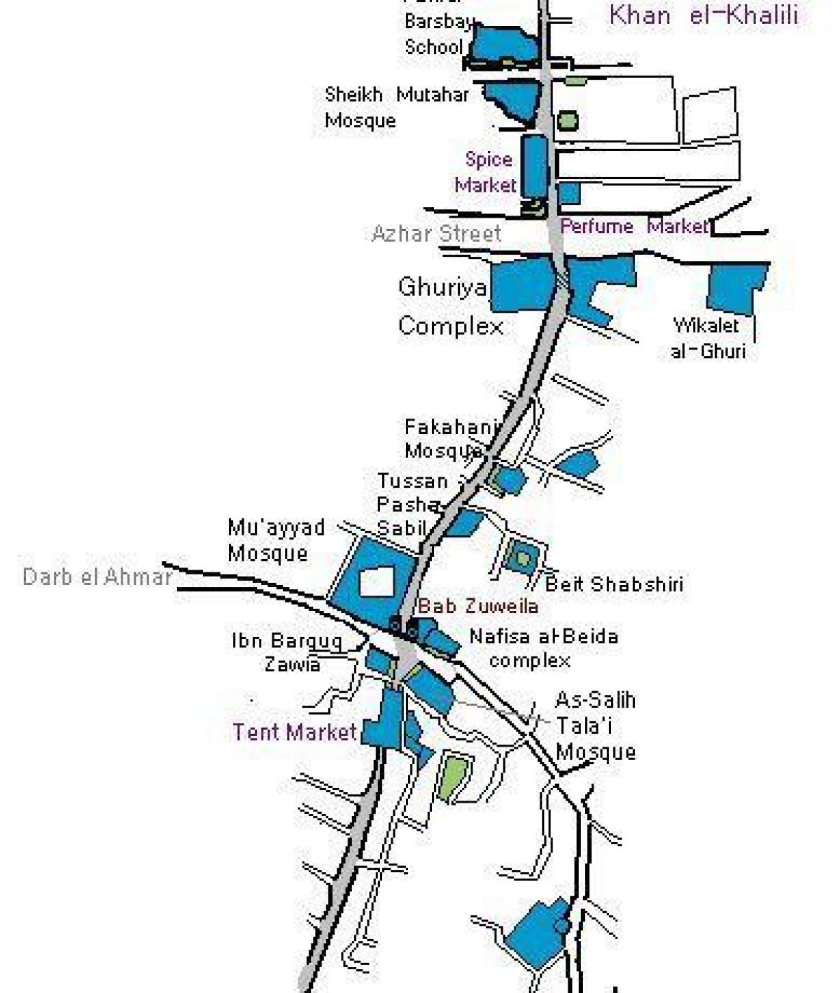 khan el khalili bazar zemljevid