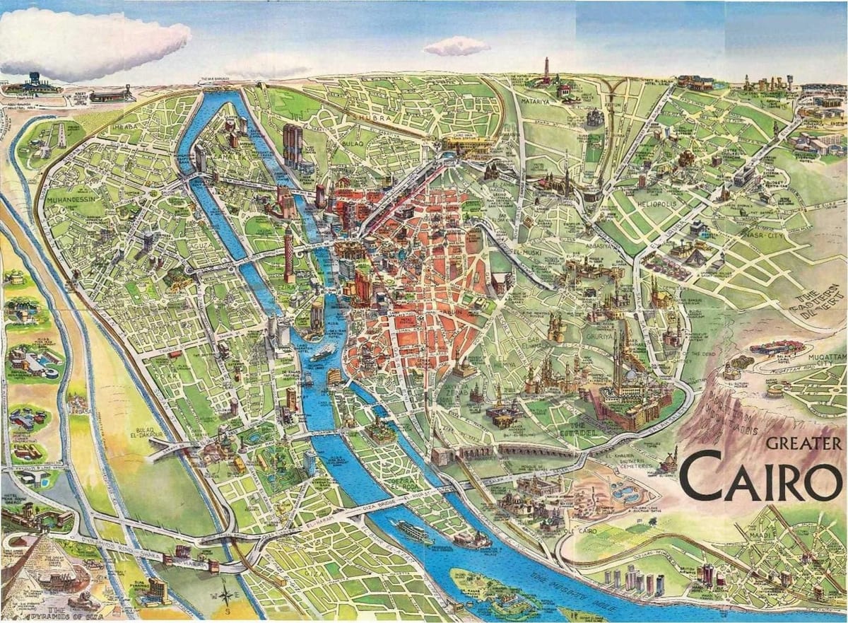 Zemljevid turističnih kairu, egipt