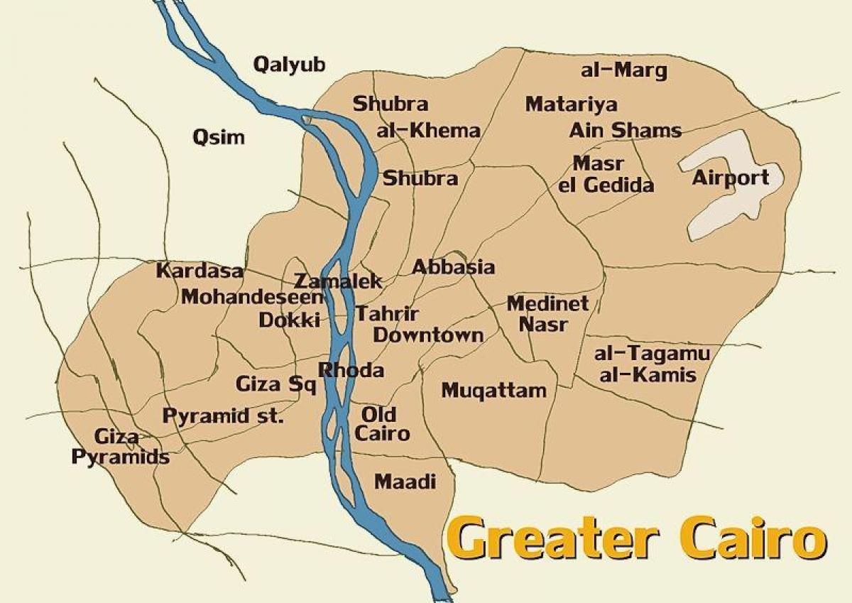 Zemljevid kairu in okolici